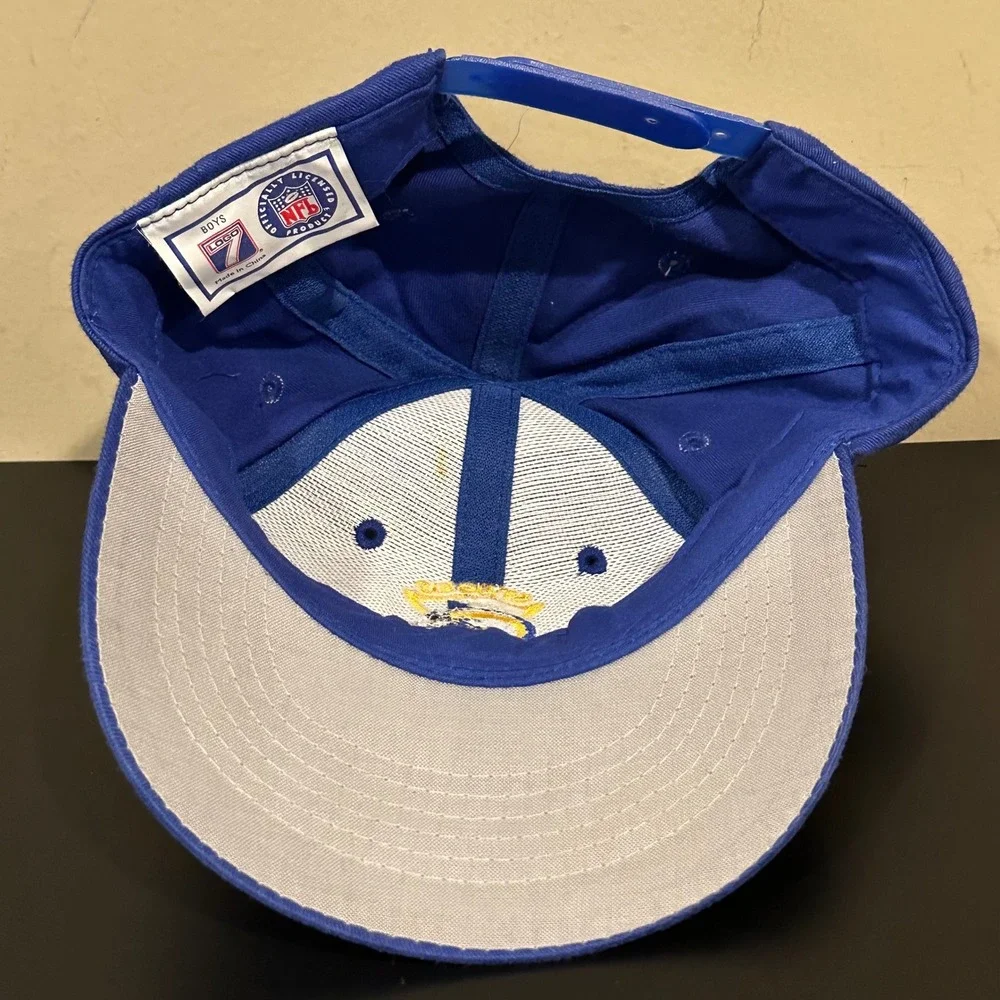 Vintage Logo 7 St Louis Rams youth Snapback Hat Blue NFL Football Cap